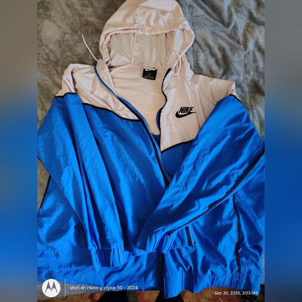 Nike Cream and Blue Jacket